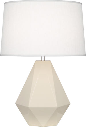 Robert Abbey - 930 - One Light Table Lamp - Delta - Bone Glazed Ceramic w/Polished Nickel