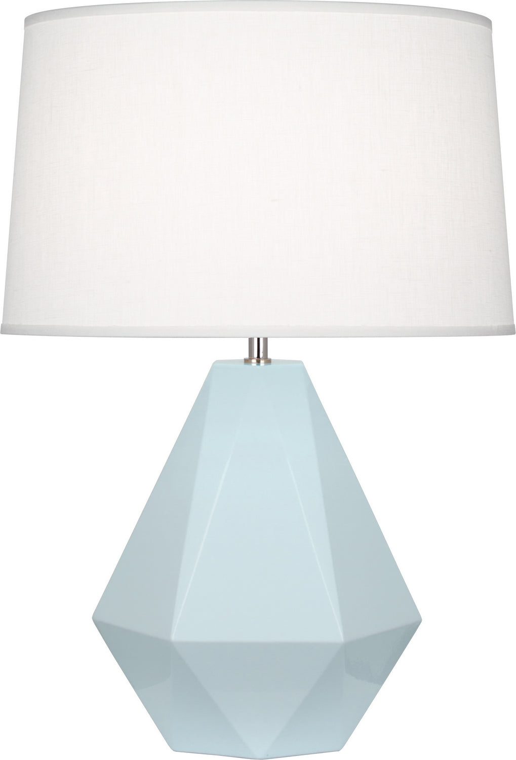 Robert Abbey - 936 - One Light Table Lamp - Delta - Baby Blue Glazed Ceramic w/Polished Nickel