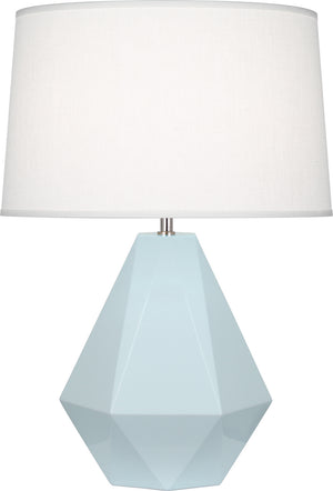 Robert Abbey - 936 - One Light Table Lamp - Delta - Baby Blue Glazed Ceramic w/Polished Nickel