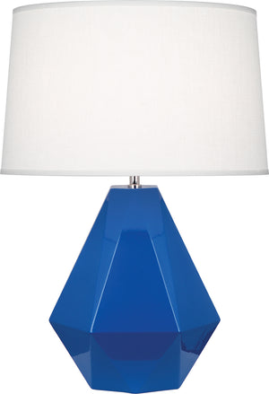 Robert Abbey - 946 - One Light Table Lamp - Delta - Marine Blue Glazed Ceramic w/Polished Nickel