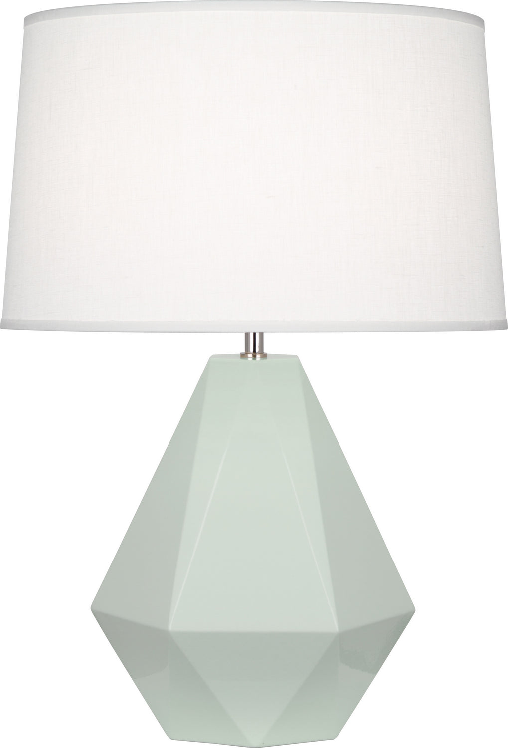 Robert Abbey - 947 - One Light Table Lamp - Delta - Celadon Glazed Ceramic w/Polished Nickel