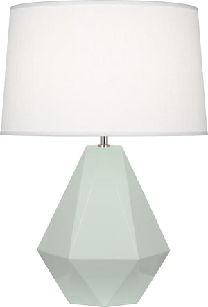 Robert Abbey - 947 - One Light Table Lamp - Delta - Celadon Glazed Ceramic w/Polished Nickel