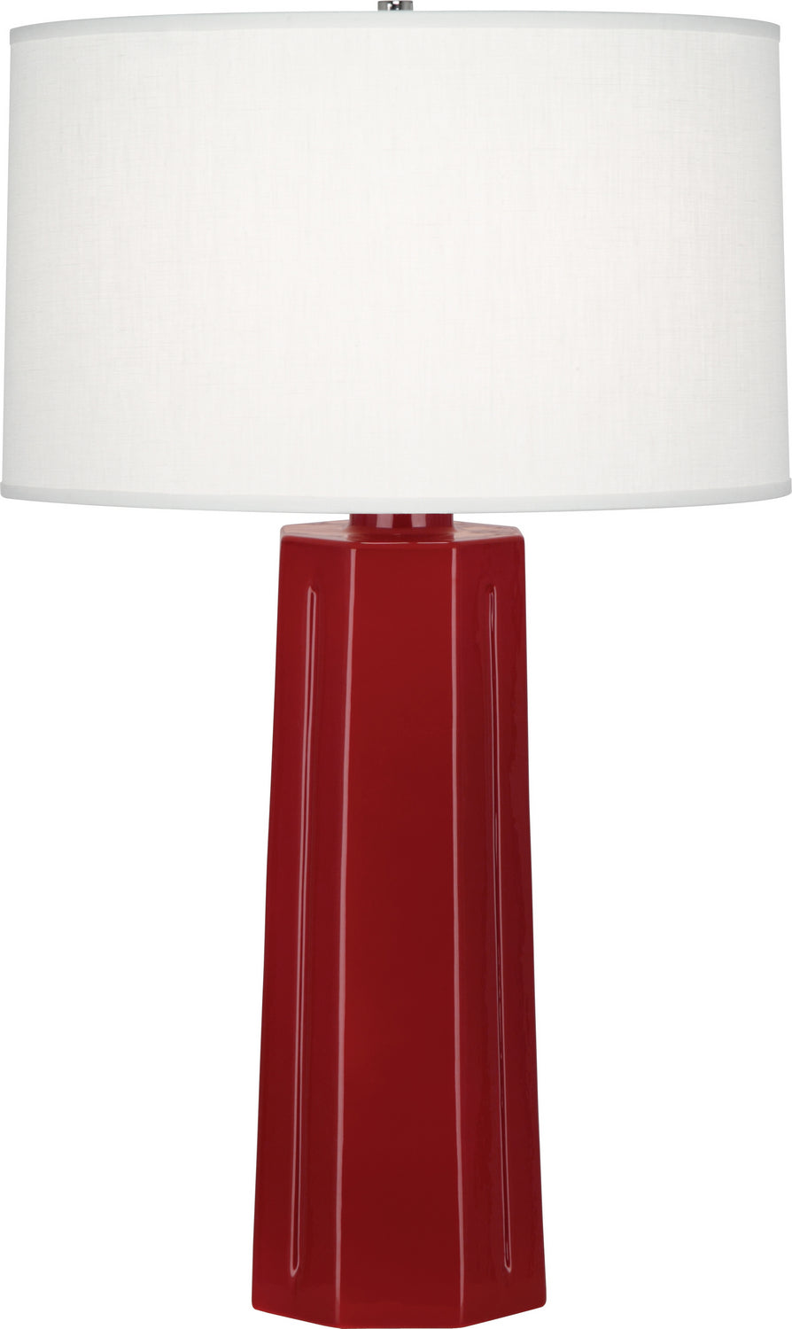 Robert Abbey - 968 - One Light Table Lamp - Mason - Oxblood Glazed Ceramic