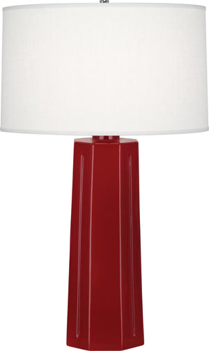 Robert Abbey - 968 - One Light Table Lamp - Mason - Oxblood Glazed Ceramic