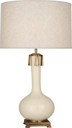 Robert Abbey - BN992 - One Light Table Lamp - Athena - Bone Glazed Ceramic w/Aged Brass