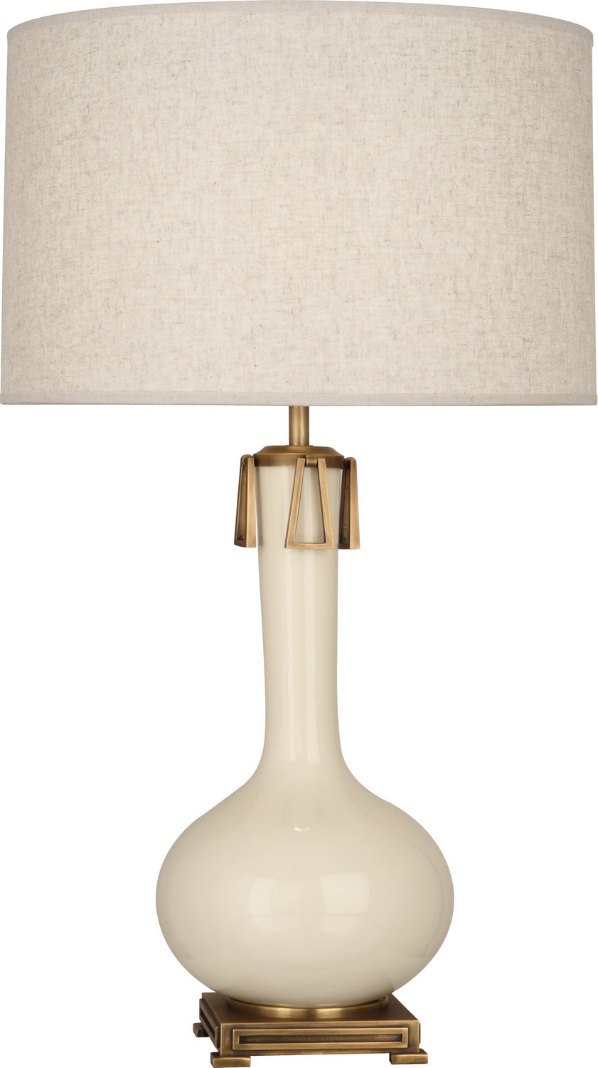 Robert Abbey - BN992 - One Light Table Lamp - Athena - Bone Glazed Ceramic w/Aged Brass