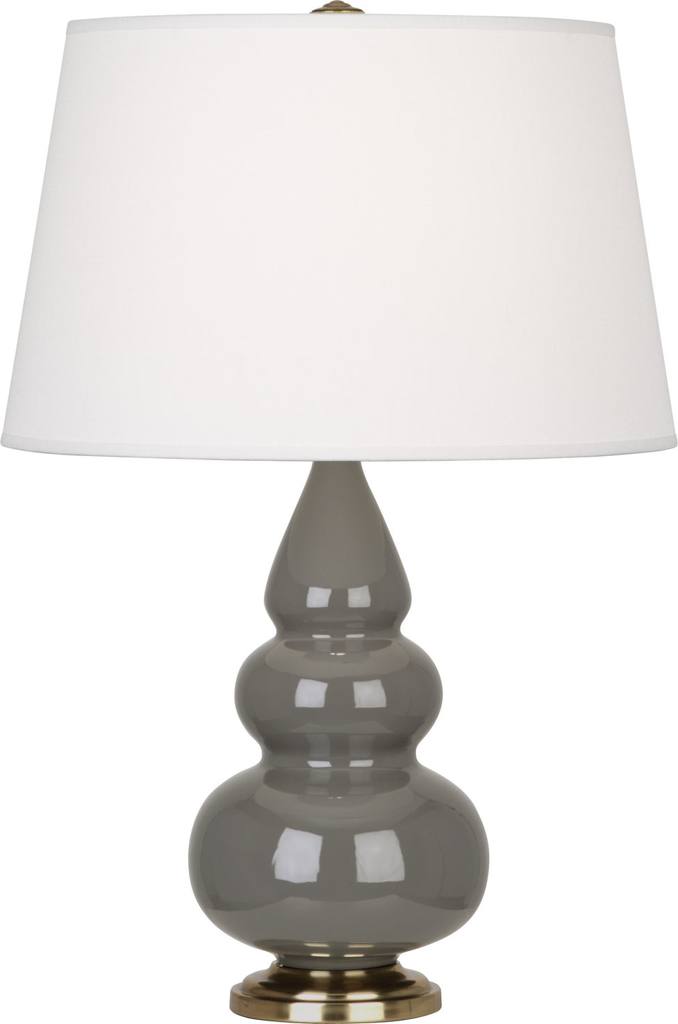 Robert Abbey - CR30X - One Light Accent Lamp - Small Triple Gourd - Ash Glazed Ceramic w/Antique Natural Brass