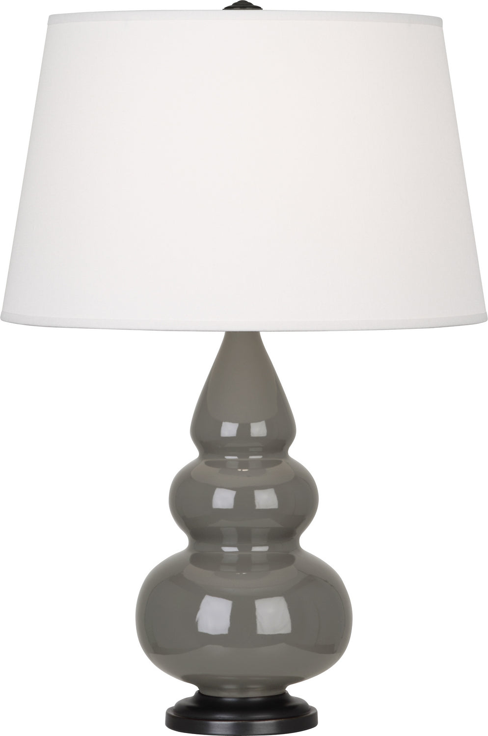 Robert Abbey - CR31X - One Light Accent Lamp - Small Triple Gourd - Ash Glazed Ceramic w/Deep Patina Bronze