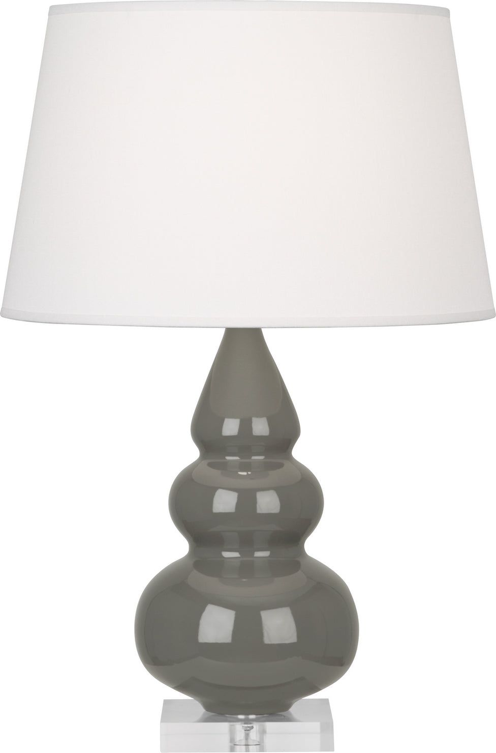 Robert Abbey - CR33X - One Light Accent Lamp - Small Triple Gourd - Ash Glazed Ceramic w/Lucite