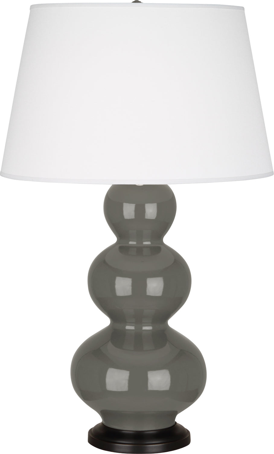 Robert Abbey - CR41X - One Light Table Lamp - Triple Gourd - Ash Glazed Ceramic w/Deep Patina Bronze