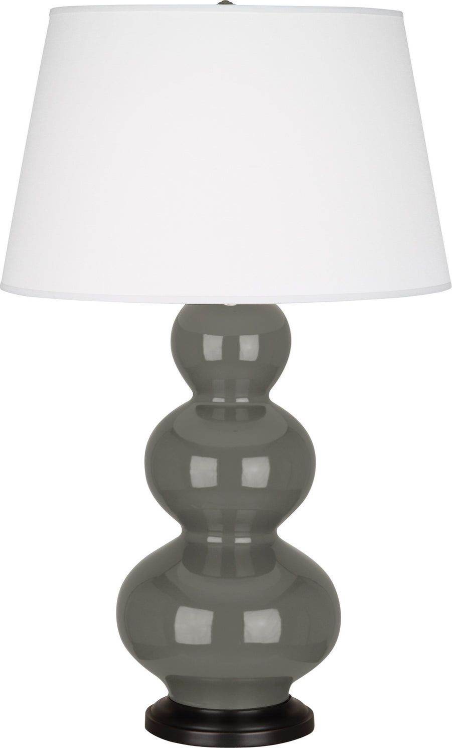 Robert Abbey - CR41X - One Light Table Lamp - Triple Gourd - Ash Glazed Ceramic w/Deep Patina Bronze