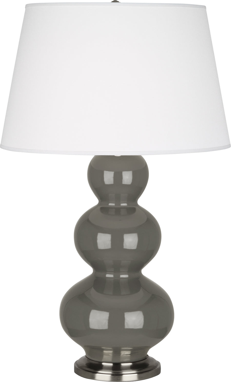 Robert Abbey - CR42X - One Light Table Lamp - Triple Gourd - Ash Glazed Ceramic w/Antique Silver