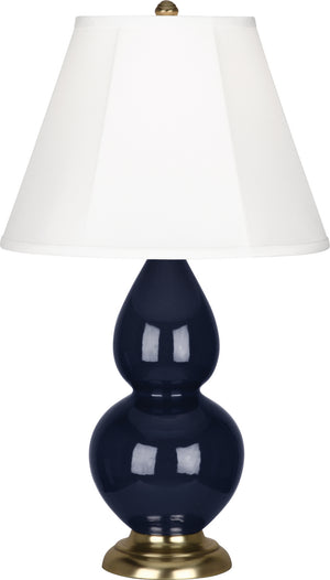 Robert Abbey - MB10 - One Light Accent Lamp - Small Double Gourd - Midnight Blue Glazed Ceramic w/Antique Brass