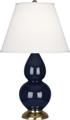 Robert Abbey - MB10X - One Light Accent Lamp - Small Double Gourd - Midnight Blue Glazed Ceramic w/Antique Brass