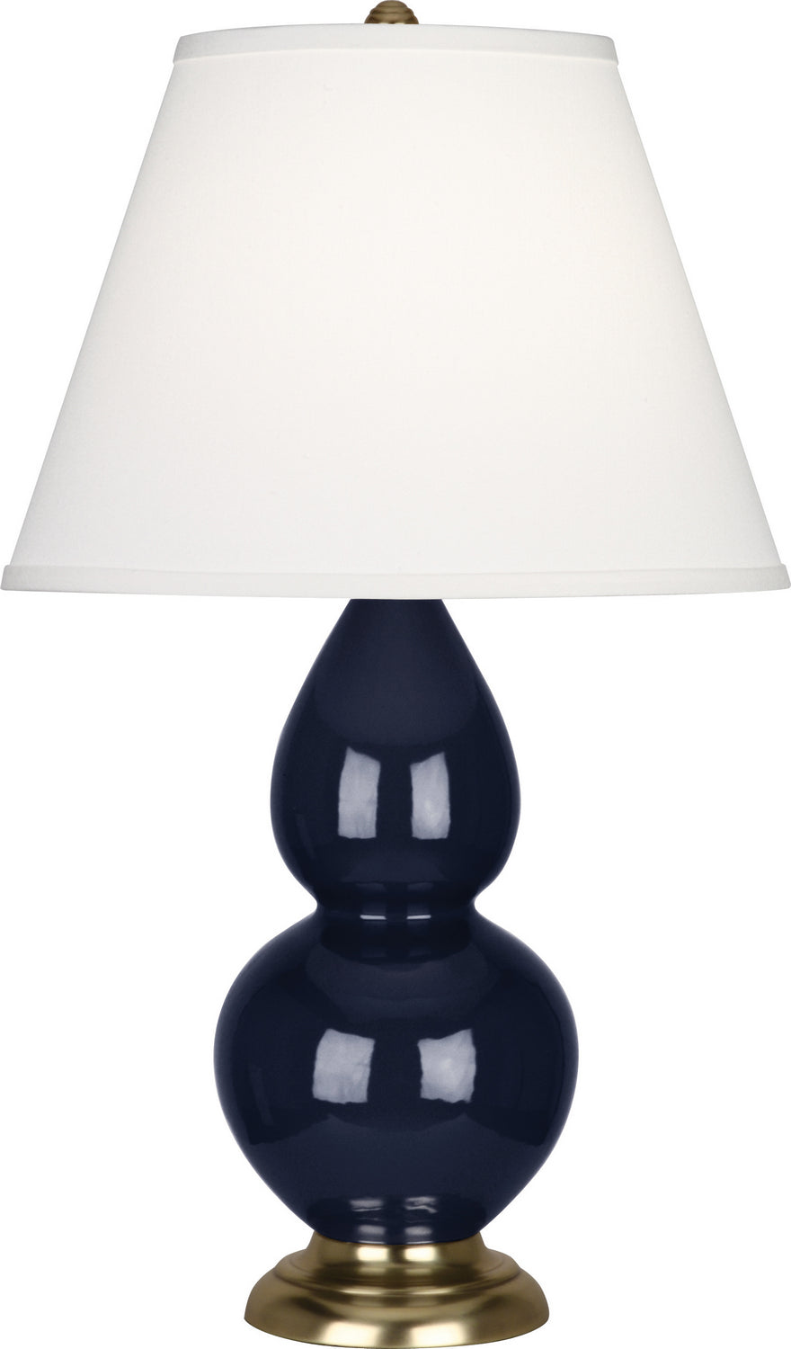 Robert Abbey - MB10X - One Light Accent Lamp - Small Double Gourd - Midnight Blue Glazed Ceramic w/Antique Natural Brass