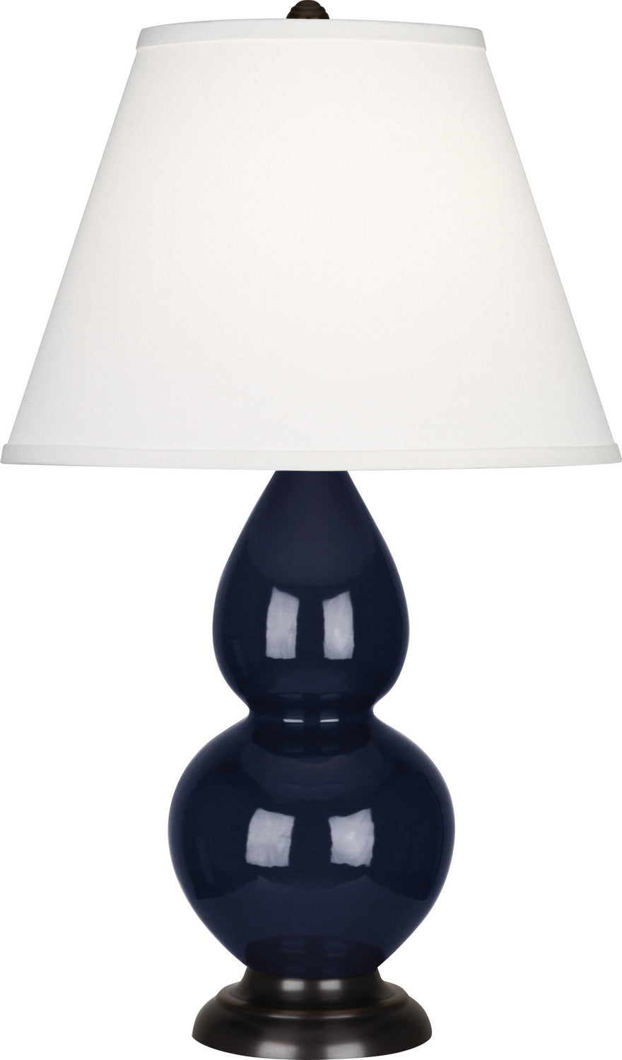 Robert Abbey - MB11X - One Light Accent Lamp - Small Double Gourd - Midnight Blue Glazed Ceramic w/Deep Patina Bronze