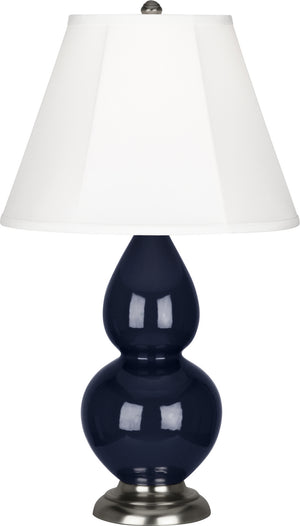 Robert Abbey - MB12 - One Light Accent Lamp - Small Double Gourd - Midnight Blue Glazed Ceramic w/Antique Silver