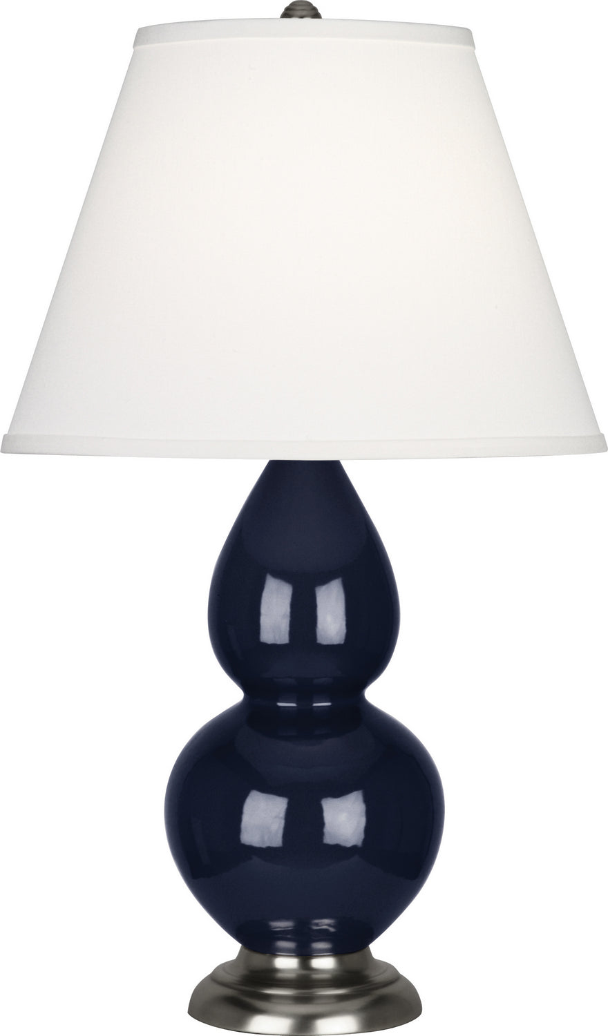 Robert Abbey - MB12X - One Light Accent Lamp - Small Double Gourd - Midnight Blue Glazed Ceramic w/Antique Silver