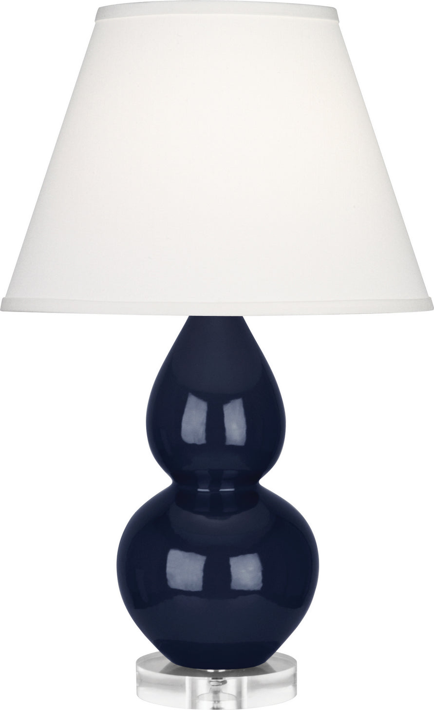 Robert Abbey - MB13X - One Light Accent Lamp - Small Double Gourd - Midnight Blue Glazed Ceramic w/Lucite