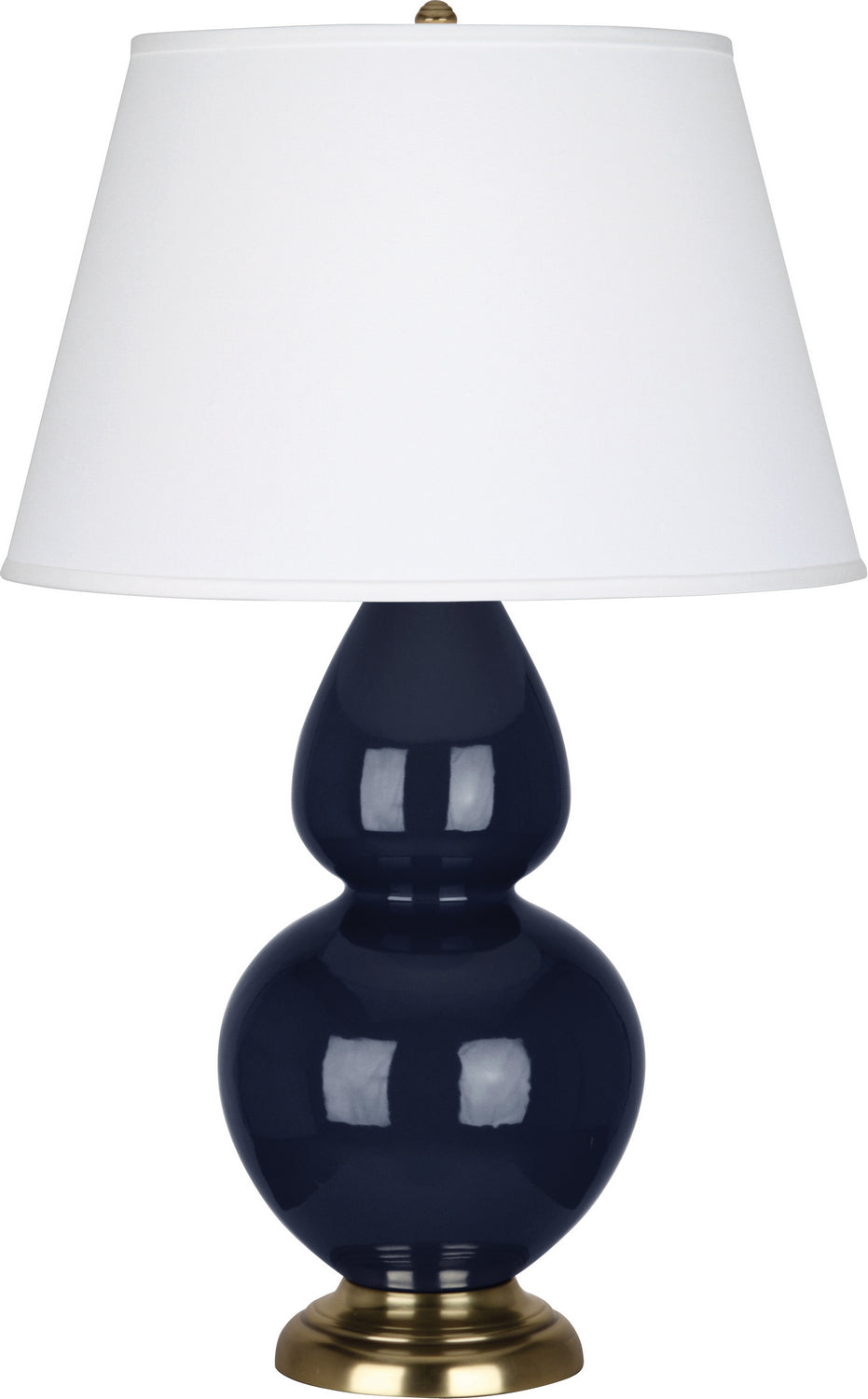 Robert Abbey - MB20X - One Light Table Lamp - Double Gourd - Midnight Blue Glazed Ceramic w/Antique Brass