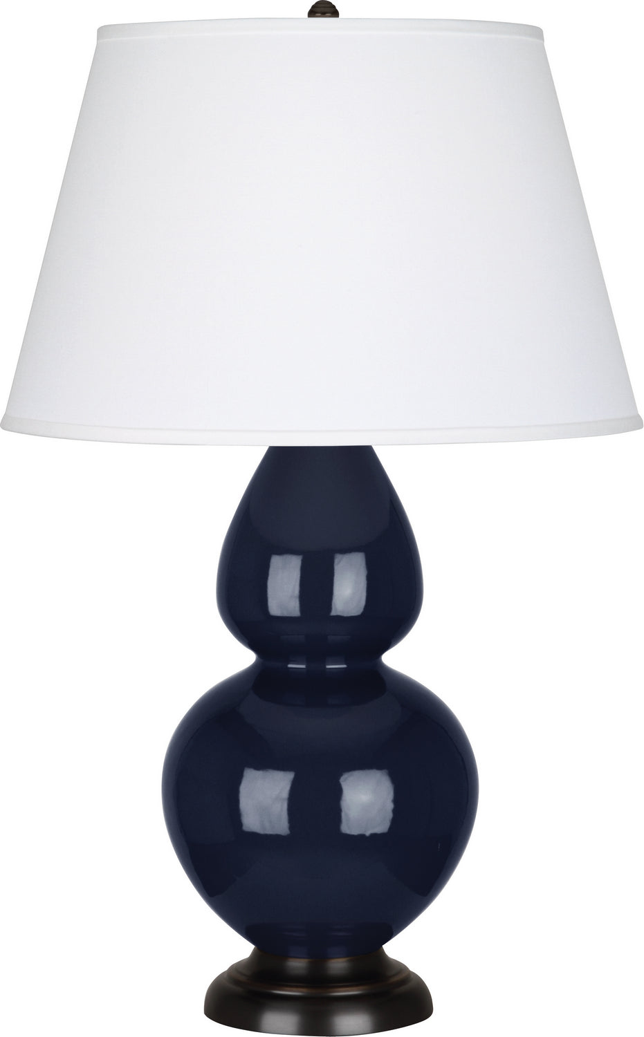 Robert Abbey - MB21X - One Light Table Lamp - Double Gourd - Midnight Blue Glazed Ceramic w/Deep Patina Bronze