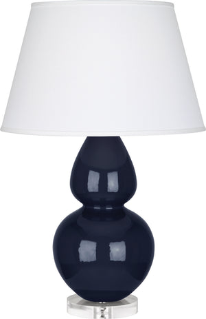 Robert Abbey - MB23X - One Light Table Lamp - Double Gourd - Midnight Blue Glazed Ceramic w/Lucite Base