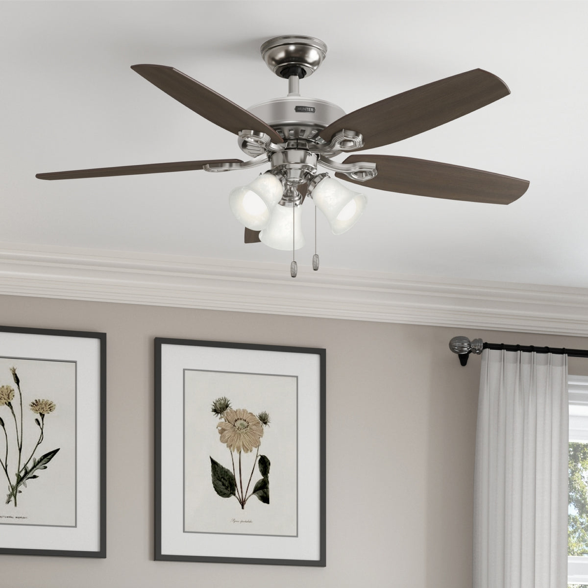 Hunter - 51110 - 52" Ceiling Fan - Builder - Matte Silver