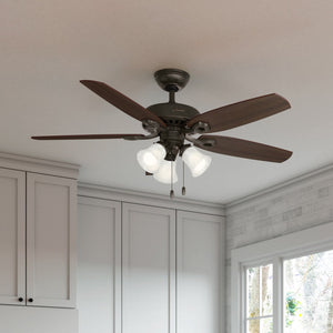 Hunter - 51110 - 52" Ceiling Fan - Builder - Matte Silver