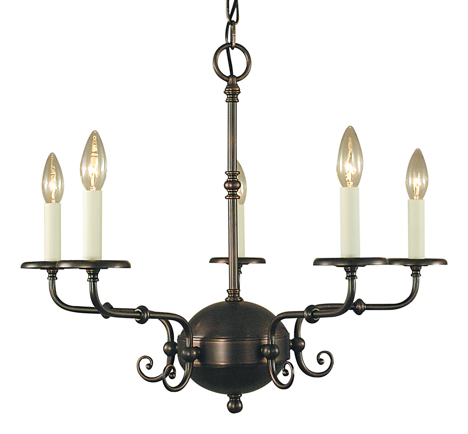 Framburg - 2375 SBR - Five Light Chandelier - Jamestown - Siena Bronze