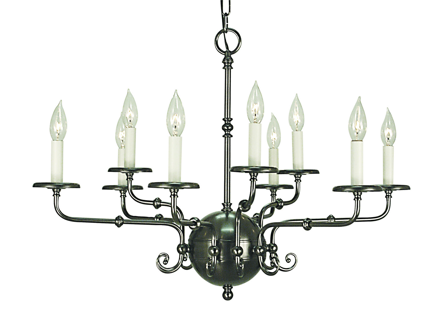 Framburg - 2379 AS - Nine Light Chandelier - Jamestown - Antique Silver