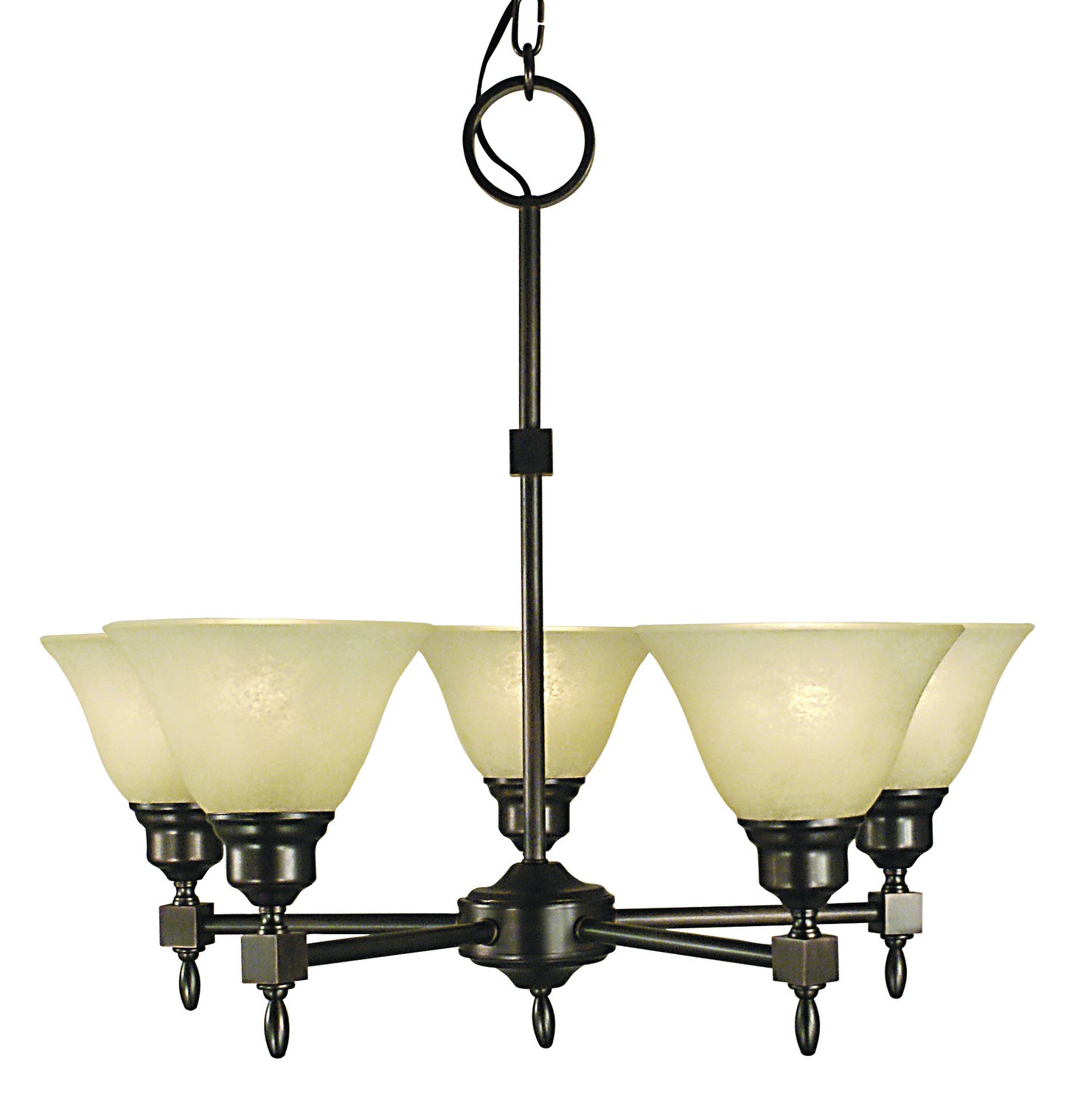 Framburg - 2435 SBR/CM - Five Light Chandelier - Taylor - Siena Bronze with Champagne Marble Glass Shade