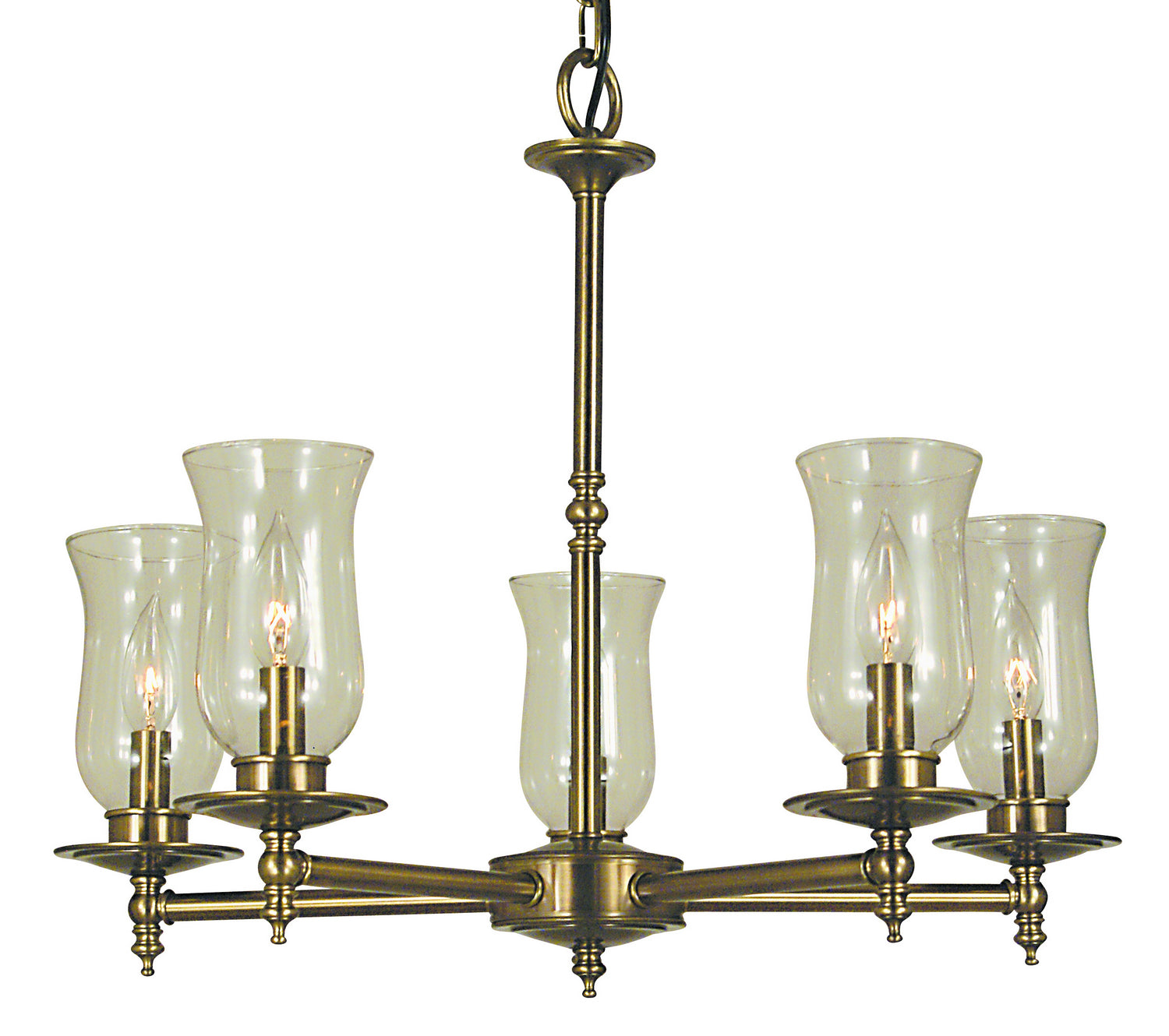 Framburg - 2505 AB - Five Light Chandelier - Sheraton - Antique Brass