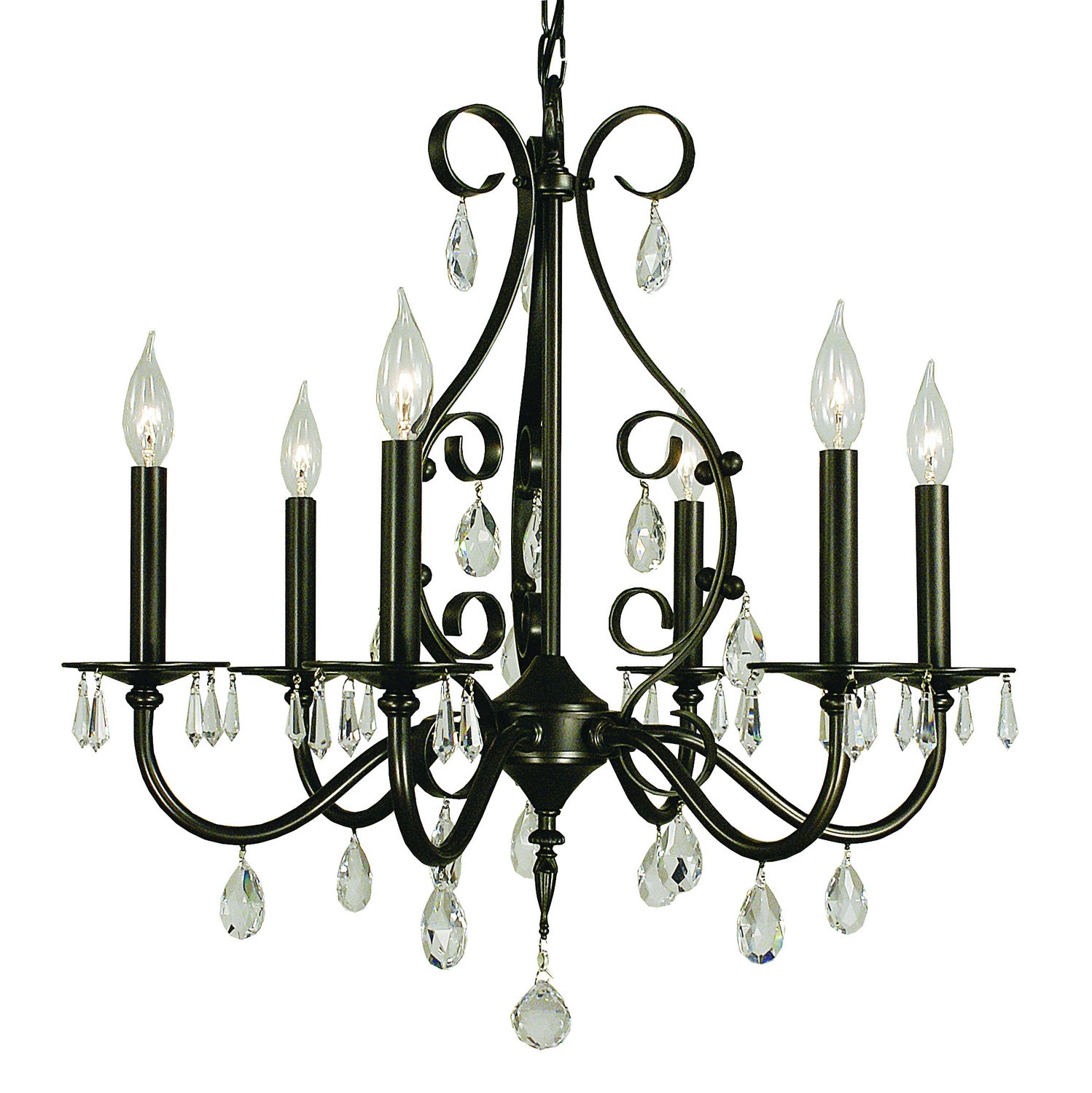 Framburg - 2986 MB - Six Light Chandelier - Liebestraum - Mahogany Bronze