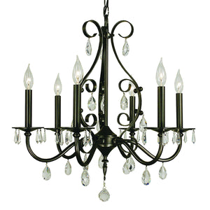 Framburg - 2986 MB - Six Light Chandelier - Liebestraum - Mahogany Bronze