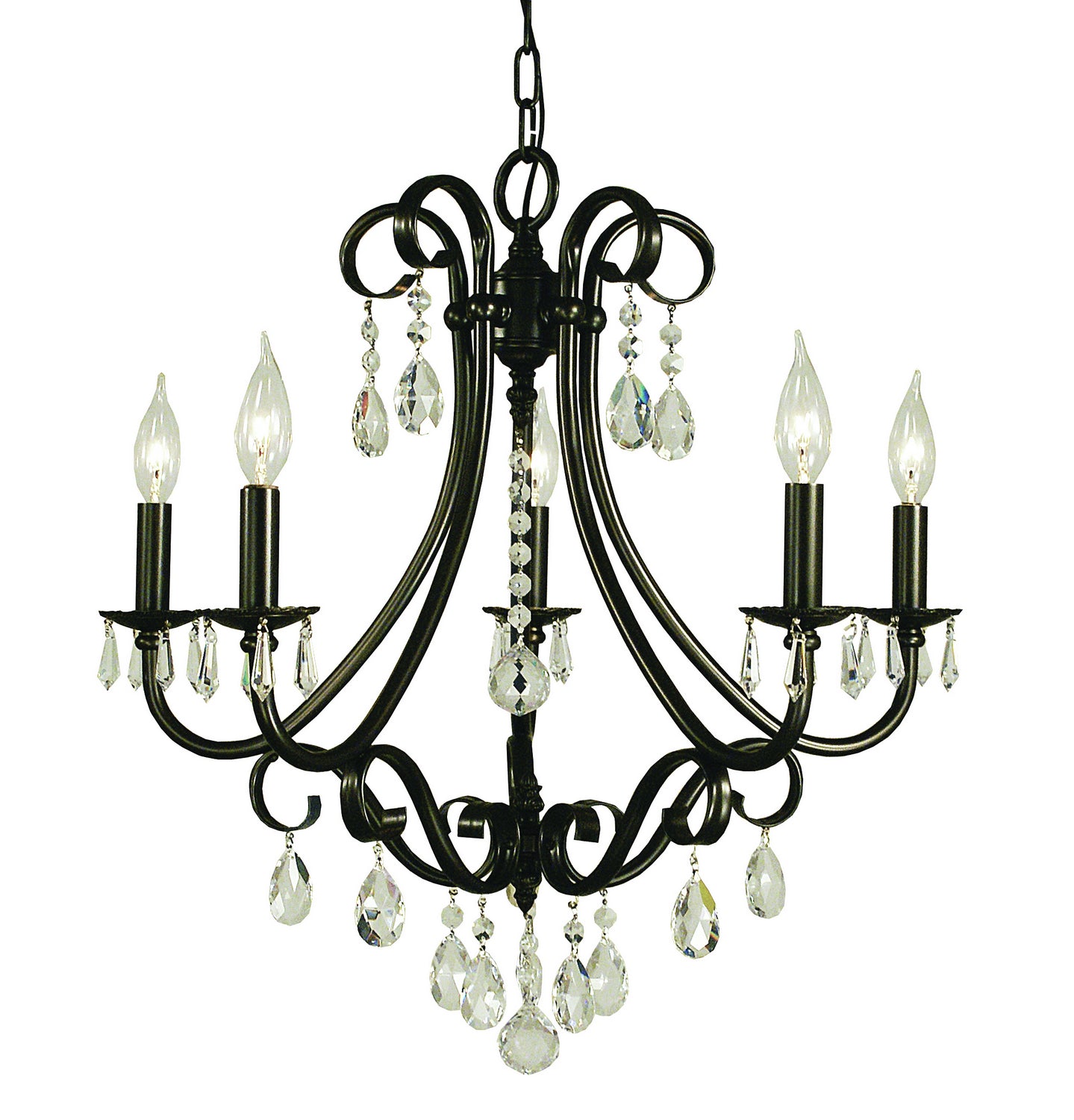 Framburg - 2995 MB - Five Light Chandelier - Liebestraum - Mahogany Bronze