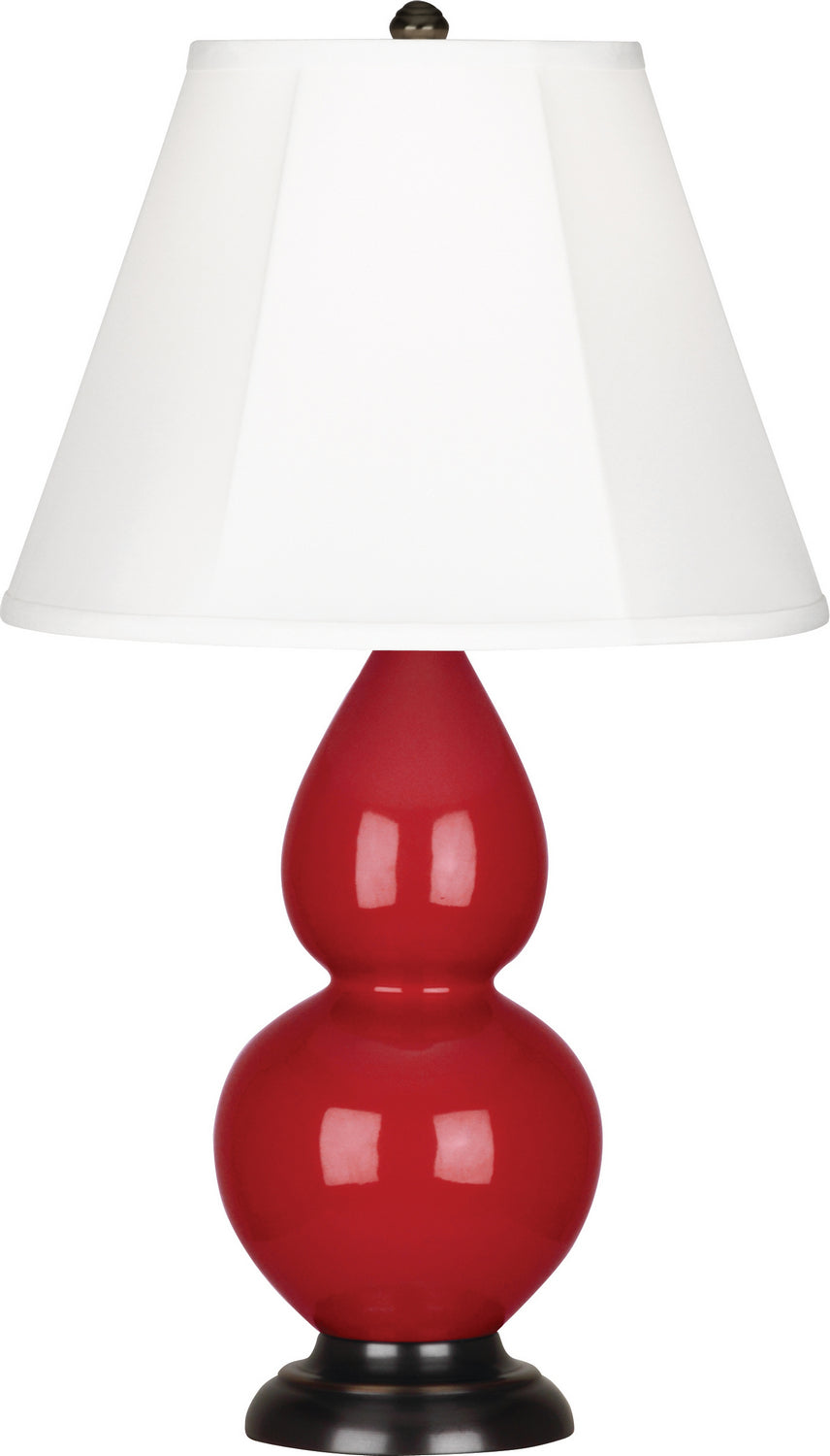 Robert Abbey - RR11 - One Light Accent Lamp - Small Double Gourd - Ruby Red Glazed Ceramic w/Deep Patina Bronze