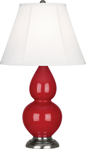 Robert Abbey - RR12 - One Light Accent Lamp - Small Double Gourd - Ruby Red Glazed Ceramic w/Antique Silver