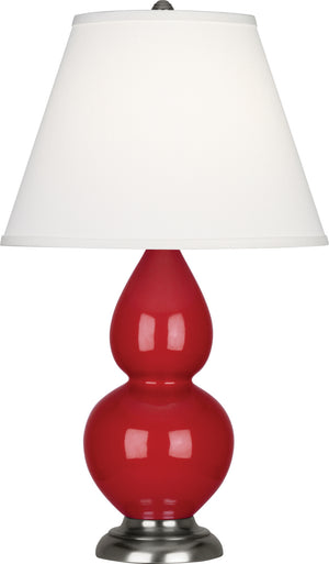 Robert Abbey - RR12X - One Light Accent Lamp - Small Double Gourd - Ruby Red Glazed Ceramic w/Antique Silver