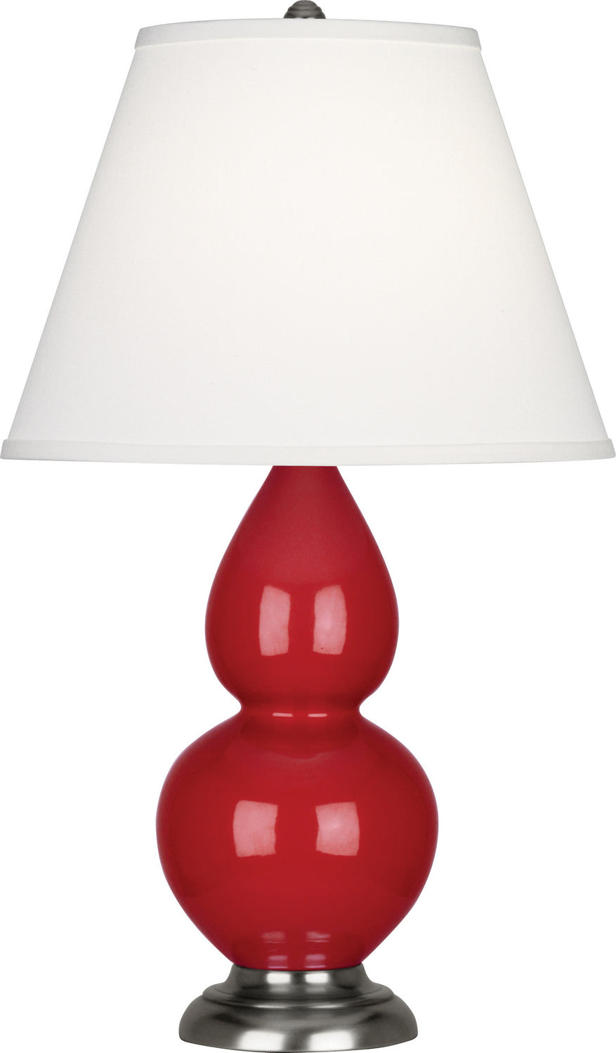 Robert Abbey - RR12X - One Light Accent Lamp - Small Double Gourd - Ruby Red Glazed Ceramic w/Antique Silver