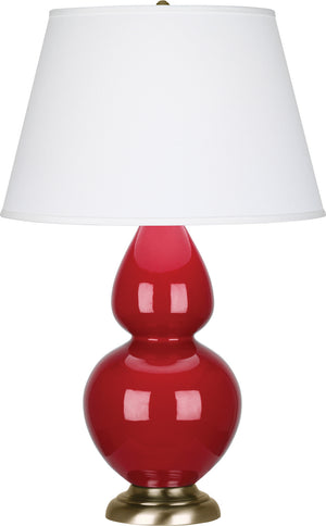 Robert Abbey - RR20X - One Light Table Lamp - Double Gourd - Ruby Red Glazed Ceramic w/Antique Brass