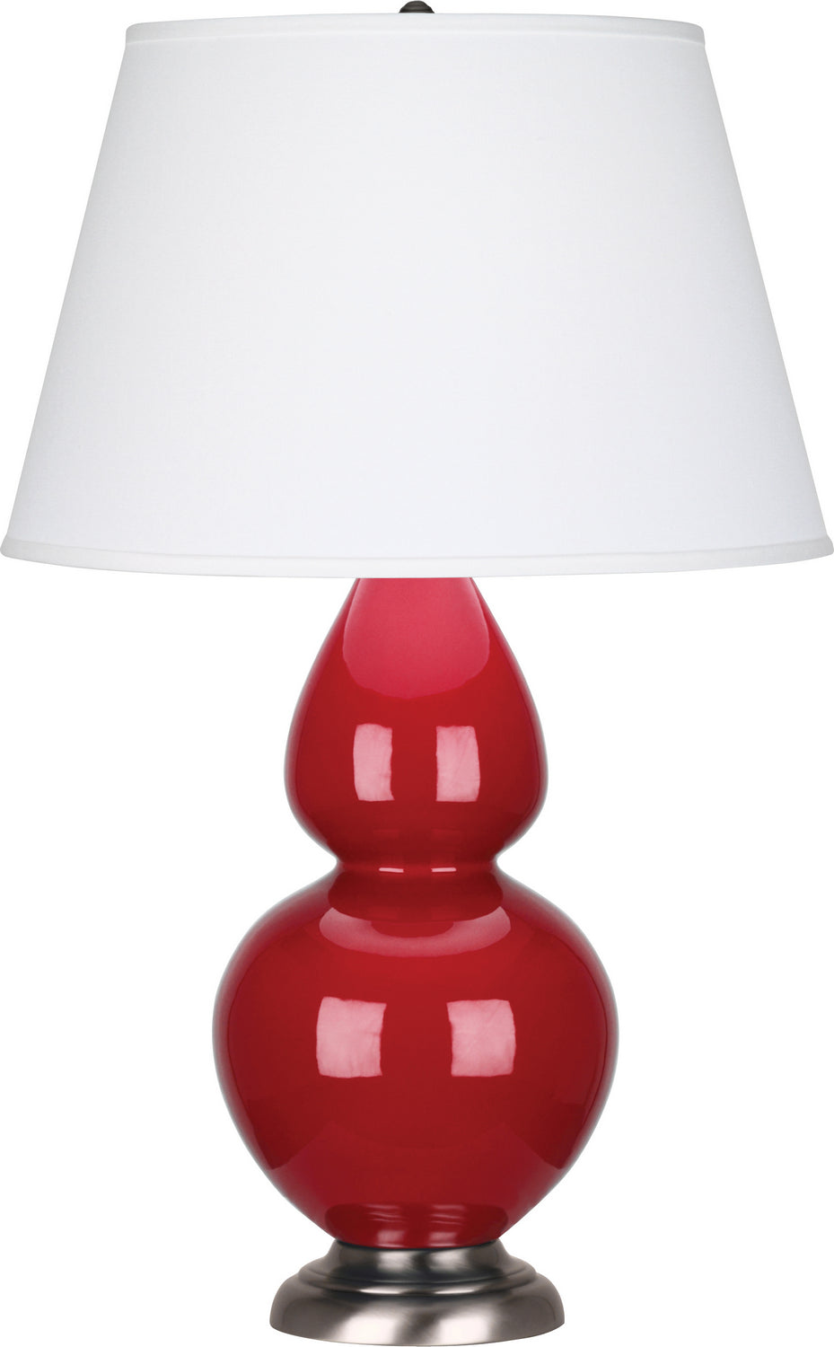 Robert Abbey - RR22X - One Light Table Lamp - Double Gourd - Ruby Red Glazed Ceramic w/Antique Silver