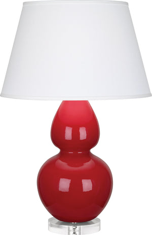 Robert Abbey - RR23X - One Light Table Lamp - Double Gourd - Ruby Red Glazed Ceramic w/Lucite Base