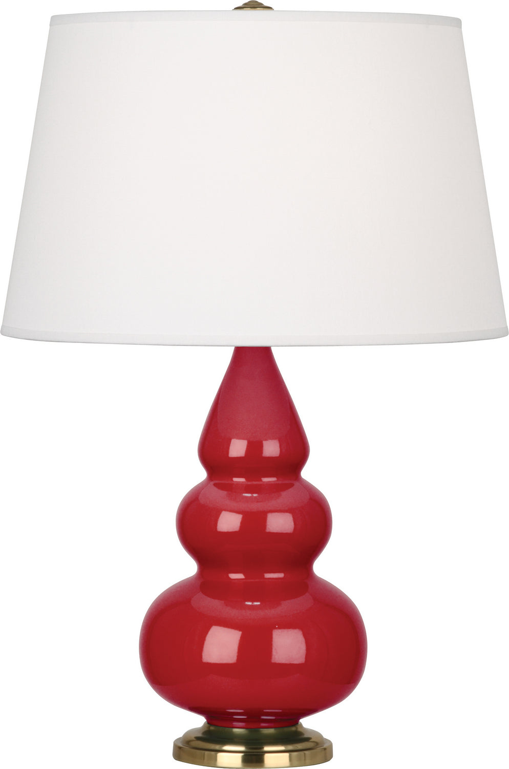 Robert Abbey - RR30X - One Light Accent Lamp - Small Triple Gourd - Ruby Red Glazed Ceramic w/Antique Brass