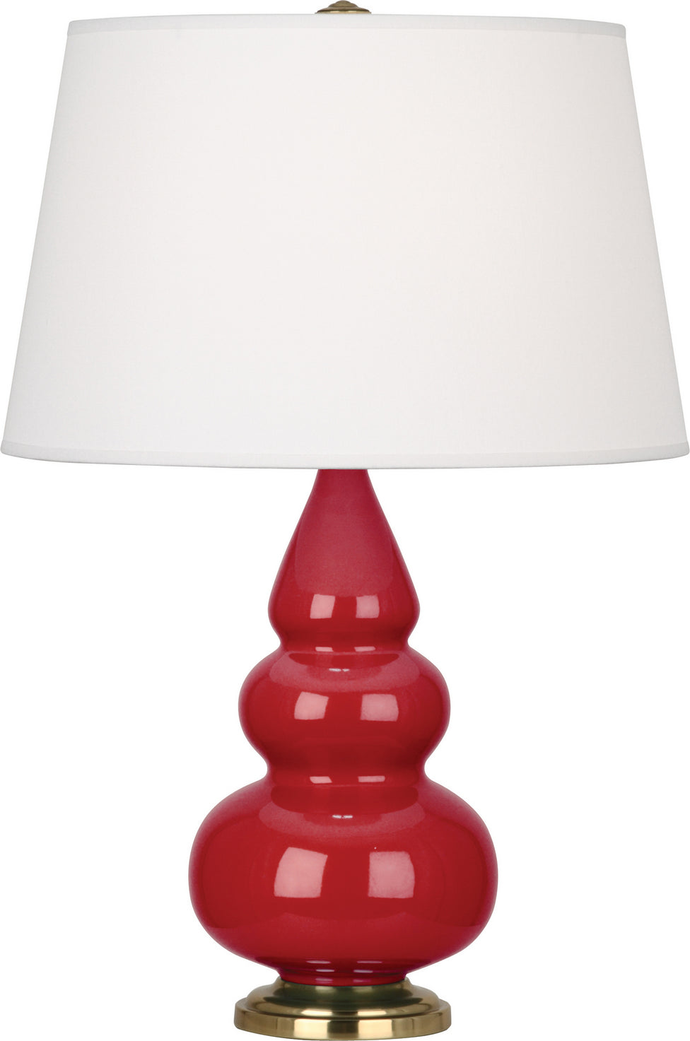 Robert Abbey - RR30X - One Light Accent Lamp - Small Triple Gourd - Ruby Red Glazed Ceramic w/Antique Natural Brass