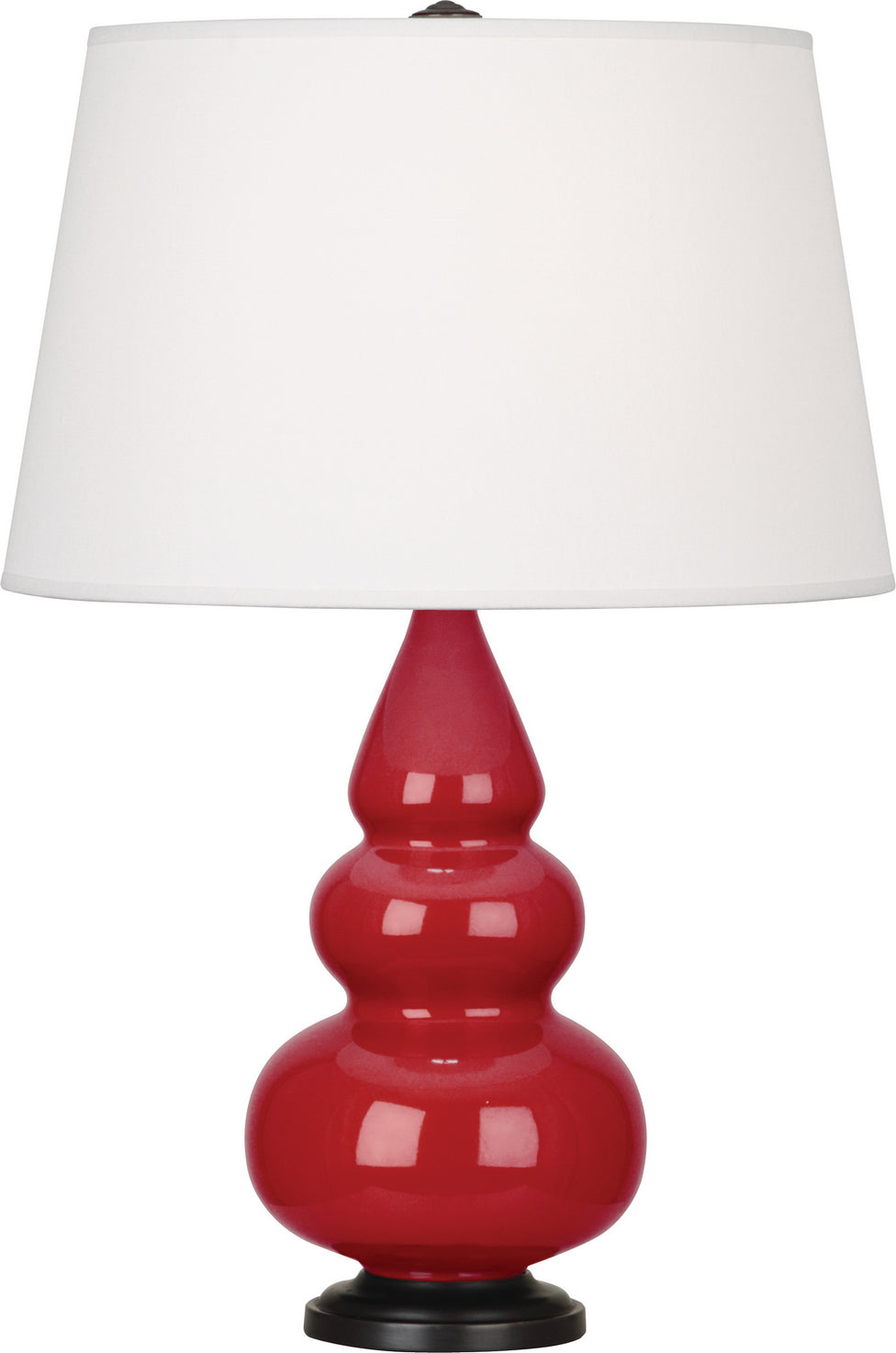 Robert Abbey - RR31X - One Light Accent Lamp - Small Triple Gourd - Ruby Red Glazed Ceramic w/Deep Patina Bronze