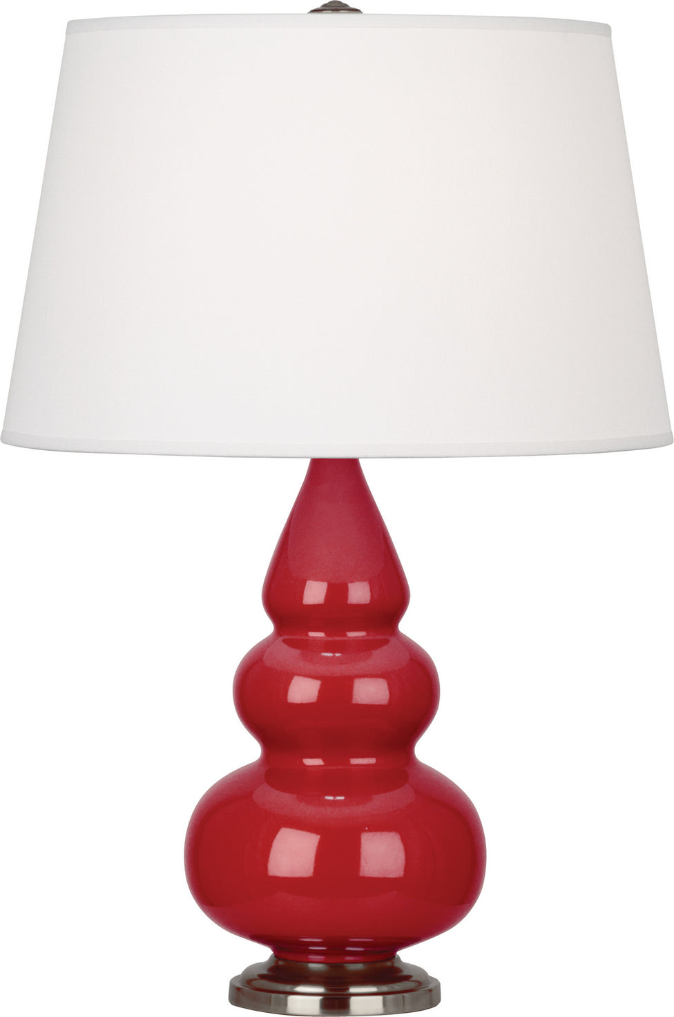 Robert Abbey - RR32X - One Light Accent Lamp - Small Triple Gourd - Ruby Red Glazed Ceramic w/Antique Silver