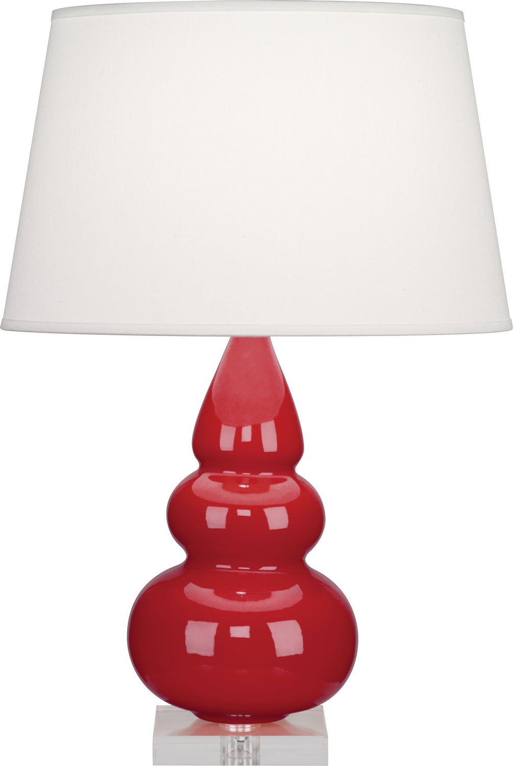 Robert Abbey - RR33X - One Light Accent Lamp - Small Triple Gourd - Ruby Red Glazed Ceramic w/Lucite Base