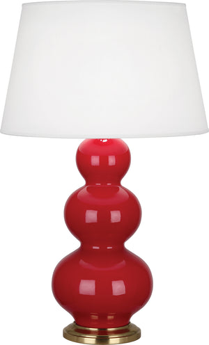 Robert Abbey - RR40X - One Light Table Lamp - Triple Gourd - Ruby Red Glazed Ceramic w/Antique Brass