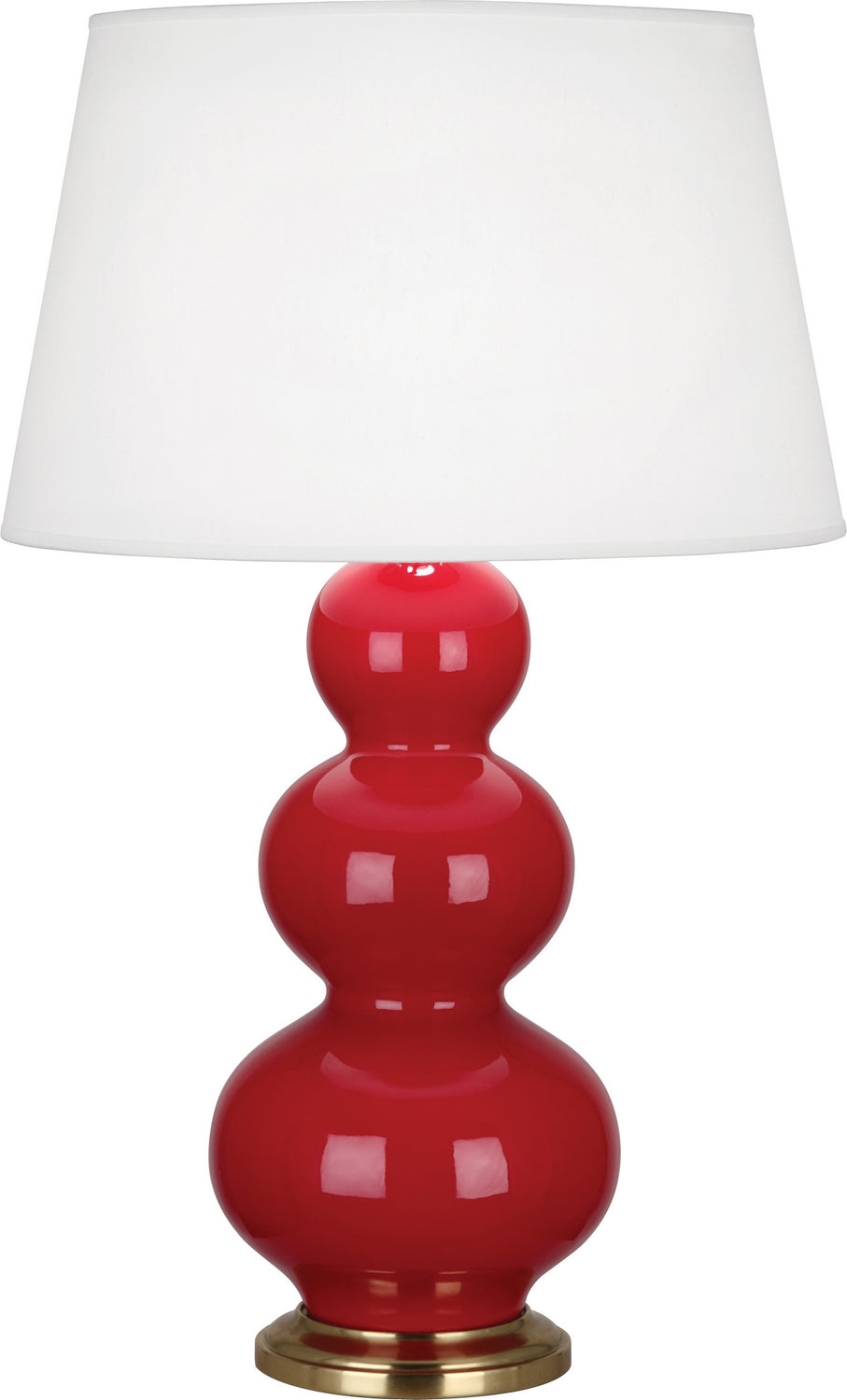 Robert Abbey - RR40X - One Light Table Lamp - Triple Gourd - Ruby Red Glazed Ceramic w/Antique Brass