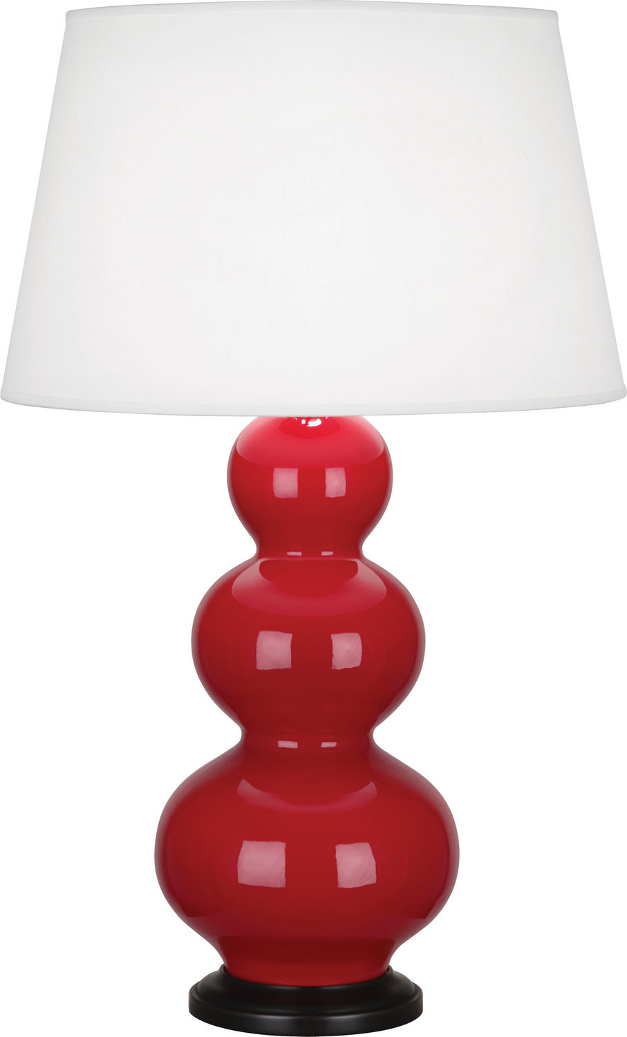 Robert Abbey - RR41X - One Light Table Lamp - Triple Gourd - Ruby Red Glazed Ceramic w/Deep Patina Bronze